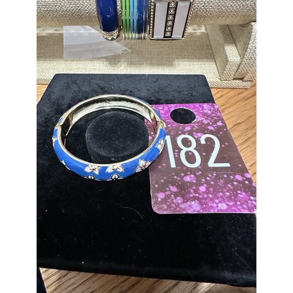 Sequin Nordstrom Multicolor Gold Tone Statement Enamel Bangle Bracelet # 182 - Picture 3 of 3